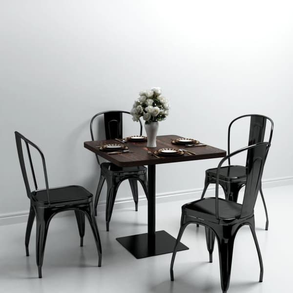 vidaXL bistrobord MDF og stål firkantet 80 x 80 x 75 cm mørk aske
