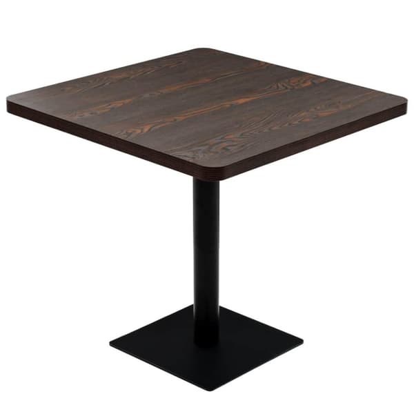 vidaXL Bistropöytä MDF ja teräs neliö 80x80x75 cm tumma tuhka