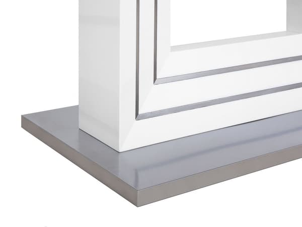 Matbord Vit MDF 180 x 90 cm Hög Glans Stålbas Vardagsrum Modern Design