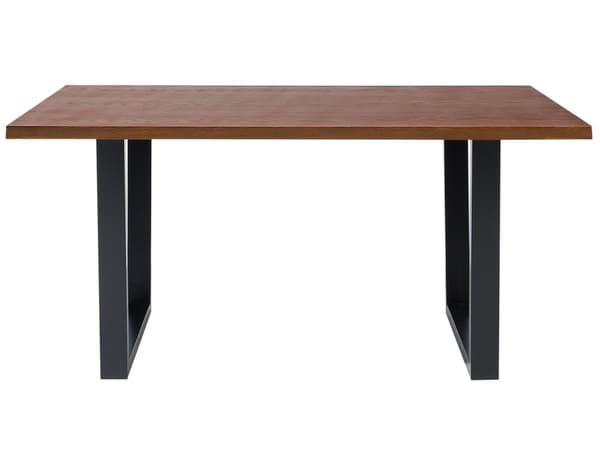 Ruokapöytä tumma puu 160 x 90 x 76 cm MDF-levy metalli 6 hengelle suorakulmio puuefekti