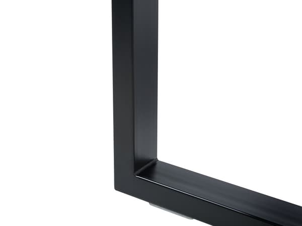 Ruokapöytä tumma puu 160 x 90 x 76 cm MDF-levy metalli 6 hengelle suorakulmio puuefekti