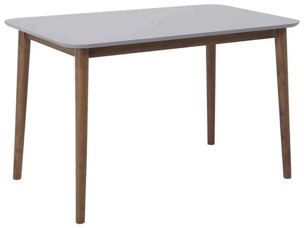 Ruokapöytä harmaa 118 x 77 x 73 cm kumipuu MDF-levy 4 hengelle suorakulmio skandinaavinen