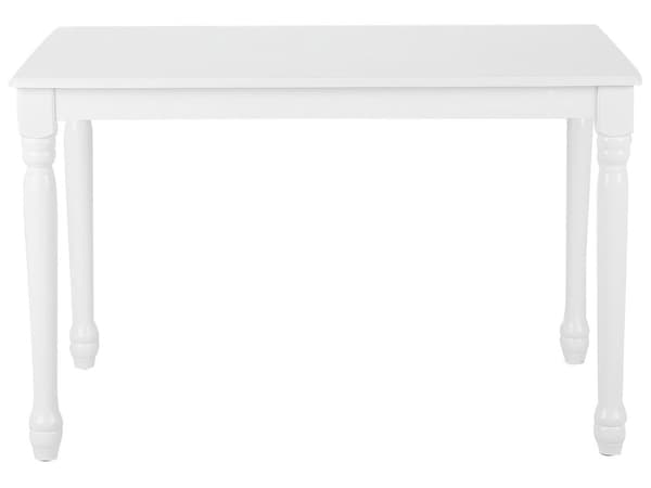 Ruokapöytä valkoinen 120 x 75 x 75 cm MDF-levy kumipuu neljälle hengelle ruokahuone skandinaavinen