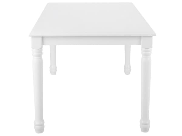 Ruokapöytä valkoinen 180 x 90 x 75 cm MDF-levy kumipuu kuudelle hengelle ruokahuone skandinaavinen