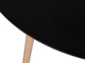 Miniatyrbillede 4 af 6: Spisebord Sort og Lyst Træ 90 cm 4 Personers Dekorativ Rundt Sildebens Kaffebord Skandinavisk Minimalistisk Køkken Stue Indretning Design