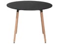 Miniatyrbillede 1 af 6: Spisebord Sort og Lyst Træ 90 cm 4 Personers Dekorativ Rundt Sildebens Kaffebord Skandinavisk Minimalistisk Køkken Stue Indretning Design