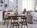 Miniatyrbillede 4 af 10: Udtrækkeligt Mørkt Træ Spisebord 150 - 120 x 90 cm Rektangulær Retro Stil