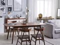 Miniatyrbillede 2 af 10: Udtrækkeligt Mørkt Træ Spisebord 150 - 120 x 90 cm Rektangulær Retro Stil