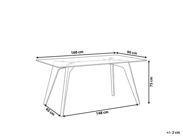 Spisebord Gennemsigtig Glasbordplade Klar Træben Rektangulær 160 x 90 cm Skandinavisk Minimalistisk Design