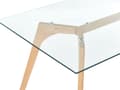 Miniatyrbillede 5 af 6: Spisebord Gennemsigtig Glasbordplade Klar Træben Rektangulær 160 x 90 cm Skandinavisk Minimalistisk Design