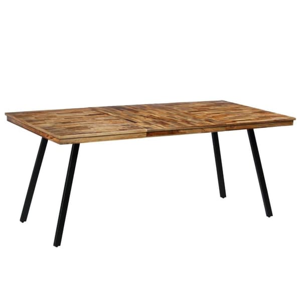 vidaXL spisebord i genanvendt teak og stål 180 x 90 x 76 cm