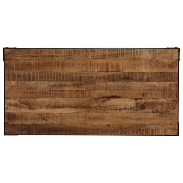 vidaXL spisebord massivt ru mangotræ og stål 120 cm