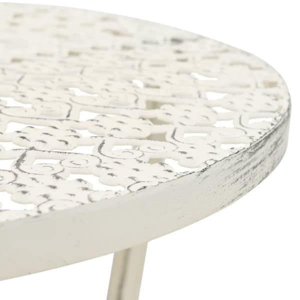 vidaXL Bistropöytä vintagetyyli metalli pyöreä 40x70 cm valkoinen