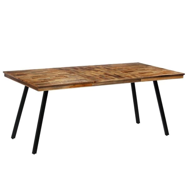 vidaXL Spisebord gjenvunnet teak og stål 180x90x76 cm