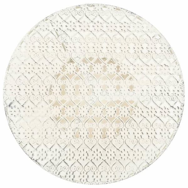 vidaXL Bistrobord gammeldags stil rund metall 40x70 cm hvit