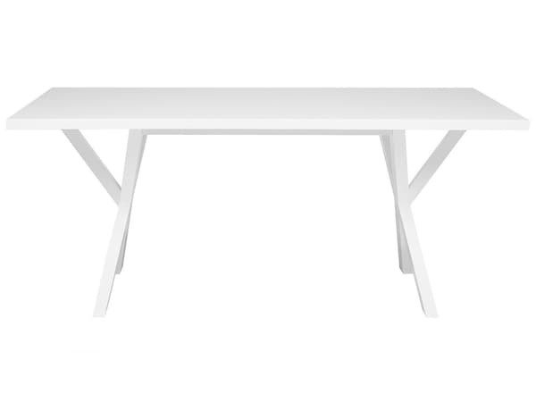 Matbord Vit Bordsskiva 77 x 180 x 80 cm Kryss Stabila Träben Köksbord