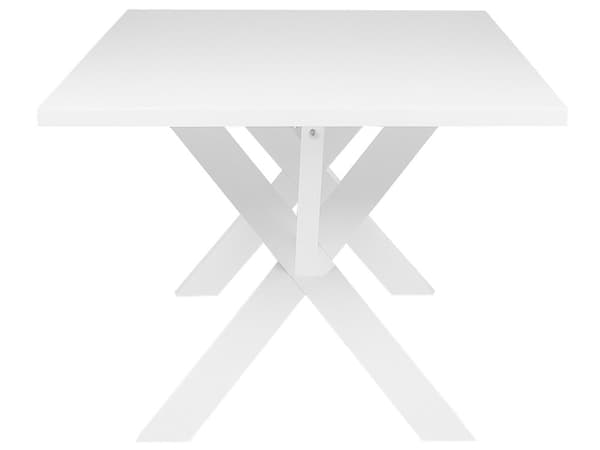 Matbord Vit Bordsskiva 77 x 180 x 80 cm Kryss Stabila Träben Köksbord