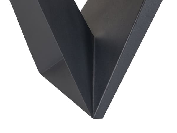 Mørk sort træ spisebord med geometriske ben 200 x 100 cm moderne