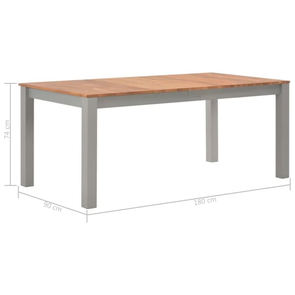vidaXL Matbord 180x90x74 cm massivt ekträ