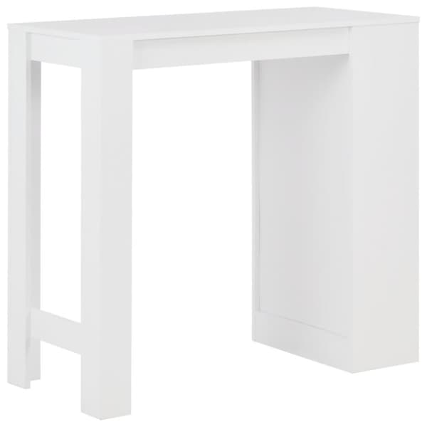 vidaXL Barbord med hylle hvit 110x50x103 cm