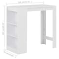 Miniatyrbilde 6 av 6: vidaXL Barbord med hylle hvit 110x50x103 cm