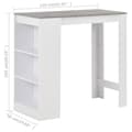 Miniatyrbilde 6 av 6: vidaXL Barbord med hylle hvit 110x50x103 cm