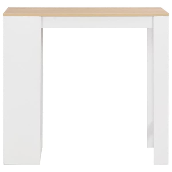 vidaXL Barbord med hylla vit 110x50x103 cm