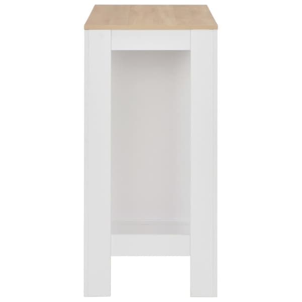 vidaXL Barbord med hylla vit 110x50x103 cm