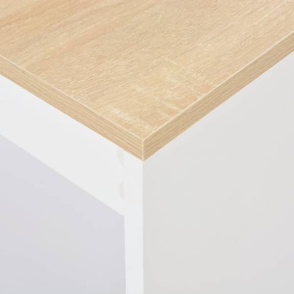 vidaXL Barbord med hylla vit 110x50x103 cm