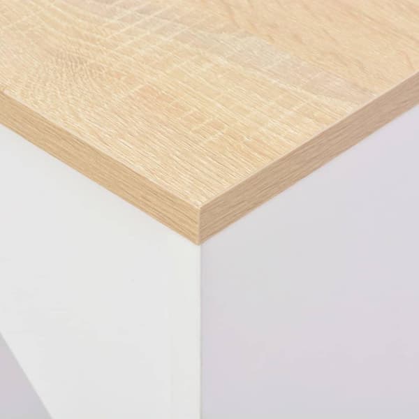 vidaXL Barbord med flyttbar hylla vit 138x39x110 cm
