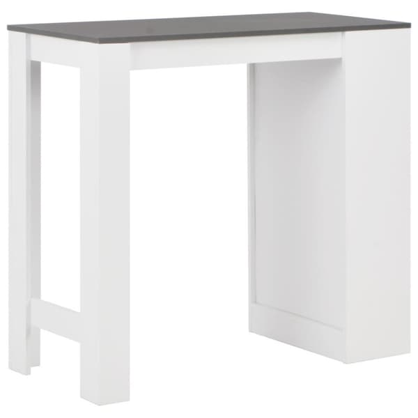 vidaXL Barbord med hylla vit 110x50x103 cm