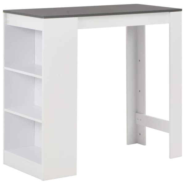vidaXL Barbord med hylla vit 110x50x103 cm