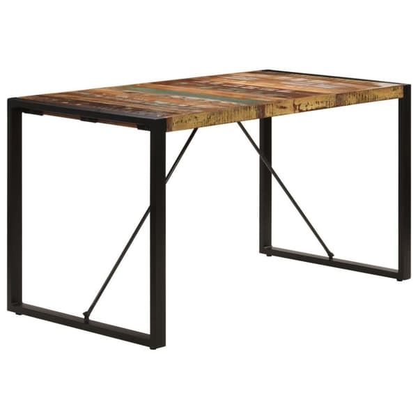 vidaXL spisebord 140x70x75 cm massivt genbrugstræ