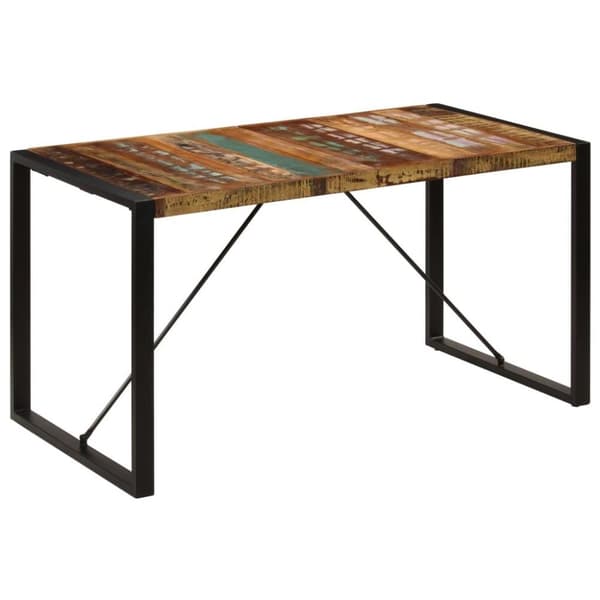 vidaXL spisebord 140x70x75 cm massivt genbrugstræ