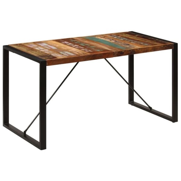 vidaXL spisebord 140x70x75 cm massivt genbrugstræ