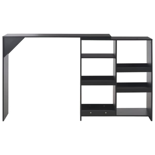 vidaXL barbord med flytbar hylde 138x39x110 cm sort