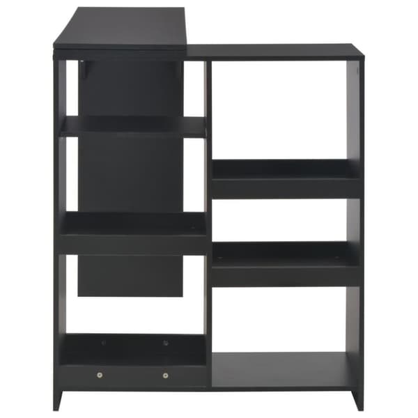 vidaXL barbord med flytbar hylde 138x39x110 cm sort