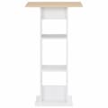 Miniatyrbillede 3 af 6: vidaXL barbord 60x60x110 cm hvid og sonoma-eg