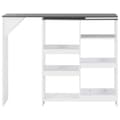 Miniatyrbillede 3 af 6: vidaXL barbord med flytbar hylde 138x39x110 cm hvid