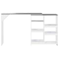 Miniatyrbillede 4 af 6: vidaXL barbord med flytbar hylde 138x39x110 cm hvid