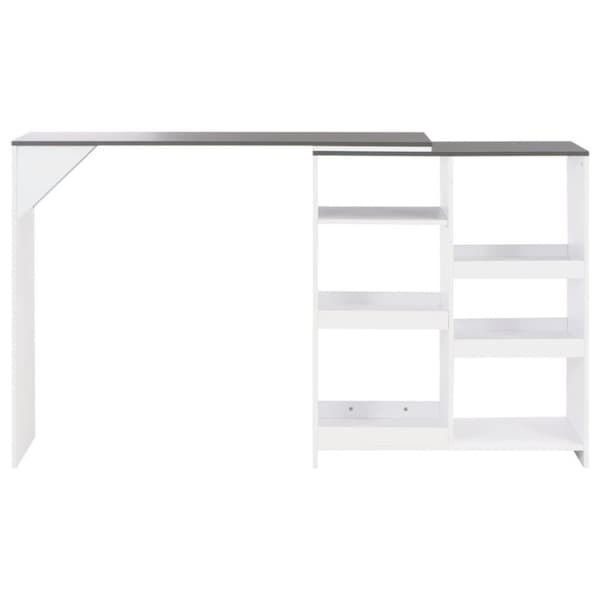 vidaXL barbord med flytbar hylde 138x39x110 cm hvid