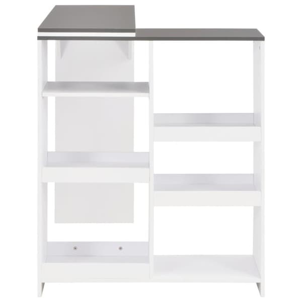 vidaXL barbord med flytbar hylde 138x39x110 cm hvid