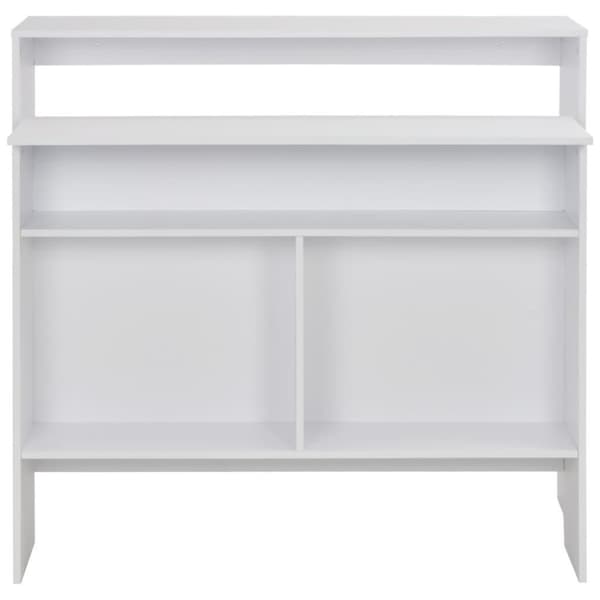vidaXL Barbord med 2 bordsskivor vit 130x40x120 cm