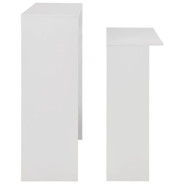 vidaXL Barbord med 2 bordsskivor vit 130x40x120 cm