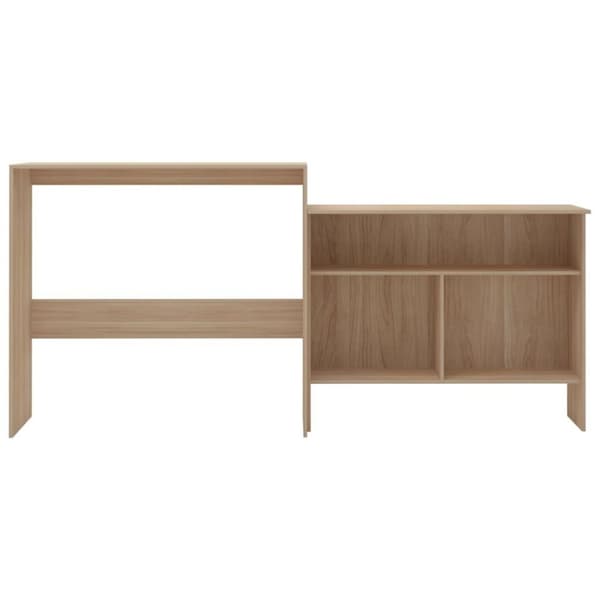 vidaXL barbord med 2 bordplader 130x40x120 cm egetræsfarvet