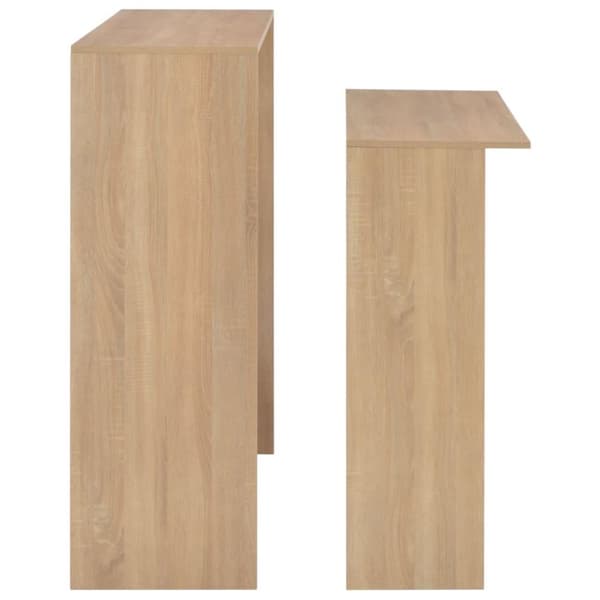 vidaXL barbord med 2 bordplader 130x40x120 cm egetræsfarvet