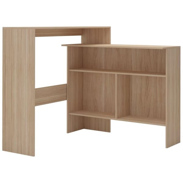 vidaXL barbord med 2 bordplader 130x40x120 cm egetræsfarvet