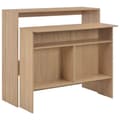 Miniatyrbillede 1 af 10: vidaXL barbord med 2 bordplader 130x40x120 cm egetræsfarvet