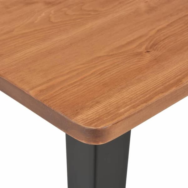 vidaXL barbord 60 x 60 x 108 cm massivt fyrretræ stål sort