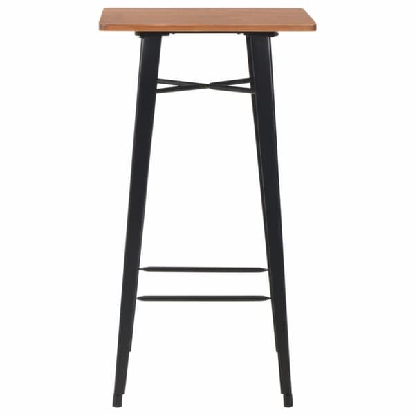 vidaXL barbord 60 x 60 x 108 cm massivt fyrretræ stål sort
